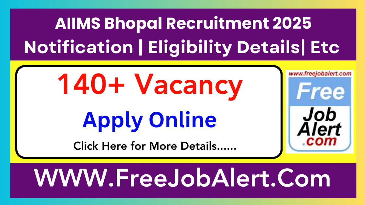 AIIMS Bhopal Senior Residents Recruitment 2025 - Apply Online for 142 Posts