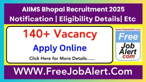 AIIMS Bhopal Senior Residents Recruitment 2025 - Apply Online for 142 Posts