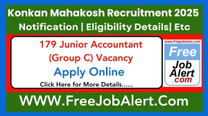 Konkan Mahakosh Junior Accountant (Group C) Recruitment 2025 - Apply Online for 179 Posts
