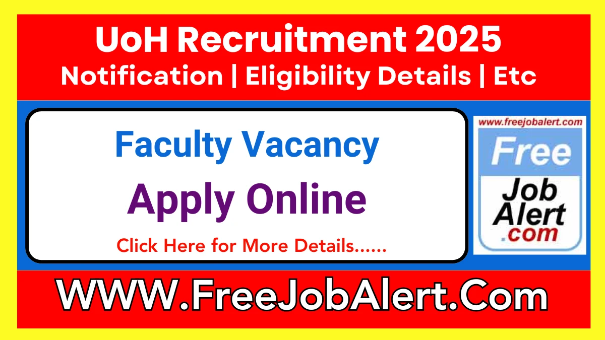 UoH Faculty Recruitment 2025 - Apply Online for 40 Posts