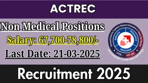 ACTREC Permanent Non Medical Positions Recruitment 2025 - Apply Online