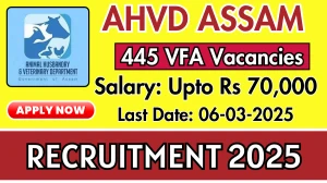 AHVD VFA Recruitment 2025 - Apply Offline for 445 Posts