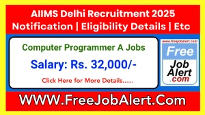 AIIMS Delhi Computer Programmer A Recruitment 2025 - Apply Online