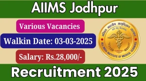AIIMS Jodhpur Project Technical Support Recruitment 2025 – Walk in for 1 Posts