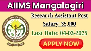 AIIMS Mangalagiri Research Assistant Recruitment 2025 - Apply Offline