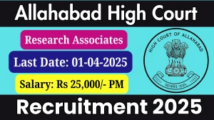 Allahabad High Court Research Associates Recruitment 2025 - Apply Online for 36 Posts
