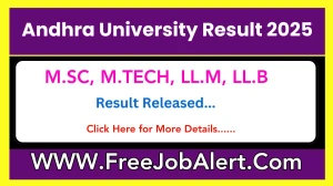 Andhra University Result 2025 Out at andhrauniversity.edu.in - How to check UG and PG courses Results Here