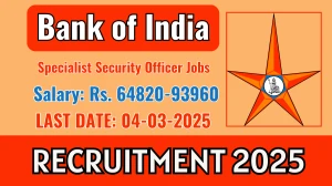 Bank of India SO Recruitment 2025 - Apply Online for 10 Posts