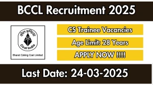 BCCL CS Trainee Recruitment 2025 - Apply Online for 01 Posts