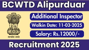 BCWTD Alipurduar Additional Inspector Recruitment 2025 – Walk in