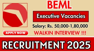 BEML Executives Recruitment 2025 – Walk in for 11 Post