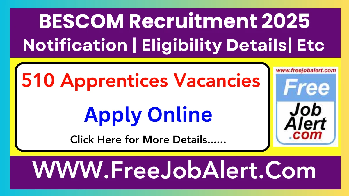 BESCOM Apprentices Recruitment 2025 - Apply Online for 510 Posts