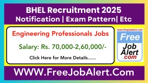 BHEL Engineering Professionals Recruitment 2025 - Apply Online for 20 Posts