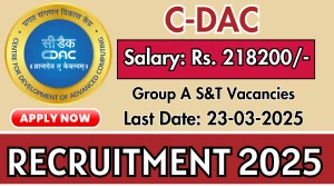 C-DAC Group A S&T Recruitment 2025 - Apply Online for 13 Posts