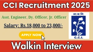 CCI Asst. Engineer, Dy. Officer, Jr. Officer Recruitment 2025 – Walk in