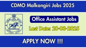 CDMO Malkangiri Office Assistant Recruitment 2025 - Apply Offline