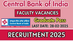 Central Bank of India Faculty Recruitment 2025 - Apply Offline
