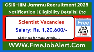 CSIR-IIIM Jammu Scientist Recruitment 2025 - Apply Online for 11 Posts