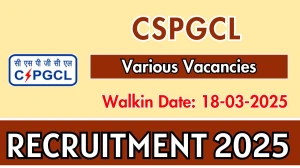 CSPGCL Medical Officer Recruitment 2025 – Walk in for 2 Posts