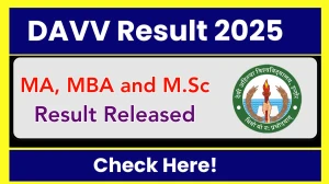 DAVV Result 2025 Released at dauniv.ac.in Direct Link to Download 1st and 4th Semester Result