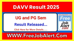 DAVV Result 2025 (Released) at dauniv.ac.in - How to check DAVV UG and PG Sem Results Here