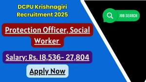 DCPU Krishnagiri Protection Officer, Social Worker Recruitment 2025 - Apply Offline