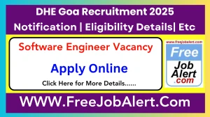 DHE Goa Software Engineer Recruitment 2025 - Apply Online