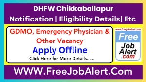 DHFW Chikkaballapur GDMO, Emergency Physician &Other Recruitment 2025 - Apply Offline for 20 Posts
