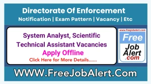 Directorate Of Enforcement System Analyst, Scientific Technical Assistant Recruitment 2025 - Apply Offline