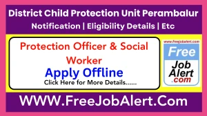 District Child Protection Unit Perambalur Protection Officer, Social Worker & Other Recruitment 2025 - Apply Offline