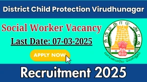 District Child Protection Virudhunagar Social Worker Members Recruitment 2025 - Apply Offline