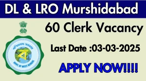 DL & LRO Murshidabad Clerk / Amin Recruitment 2025 - Apply Offline for 60 Posts