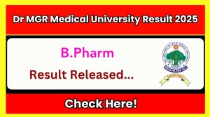 Dr MGR Medical University Result 2025 Released at tnmgrmu.ac.in