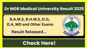 Dr MGR Medical University Result 2025 Released at tnmgrmu.ac.in Direct Link to Download Final Semester Result