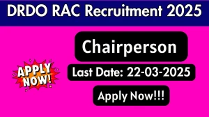DRDO RAC Chairperson Recruitment 2025 - Apply Offline for 1 Posts
