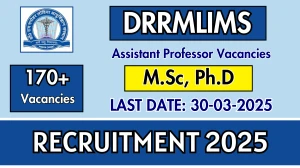 DRRMLIMS Assistant Professor Recruitment 2025 - Apply Online for 177 Posts