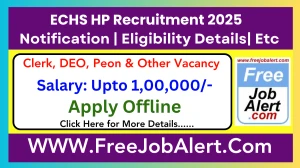 ECHS HP Clerk, DEO, Peon & Other Recruitment 2025 - Apply Offline for 40 Posts