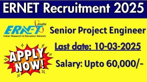 ERNET India Senior Project Engineer Recruitment 2025 - Apply Offline