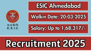 ESIC Ahmedabad Senior Residents, Full Time Contractual Specialist Recruitment 2025 – Walk in for 9 Posts