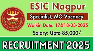 ESIC Nagpur Specialist, MO Recruitment 2025 – Walk in for 13 Posts