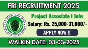 FRI Project Associate I Recruitment 2025 – Walk in