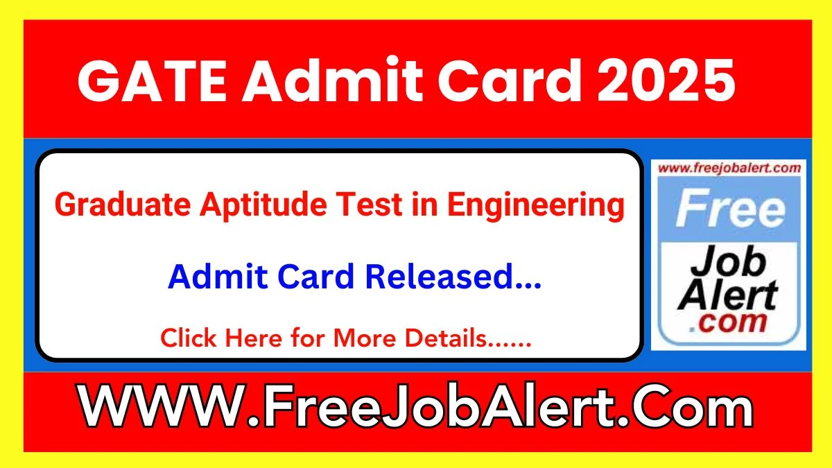 GATE Admit Card 2025 Released Download Online @ iitr.ac.in Check GATE Date