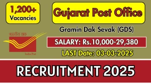 Gujarat Post Office GDS Recruitment 2025 - Apply Online for 1,203 Posts