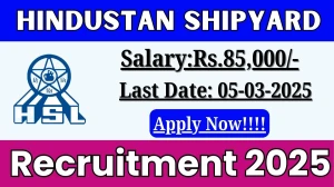 Hindustan Shipyard (HSL) Consultant Recruitment 2025 - Apply Online for 1 Posts