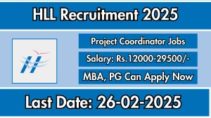 HLL Project Coordinator Recruitment 2025 - Apply Offline