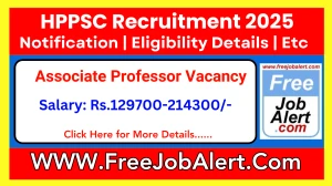 HPPSC Associate Professor Recruitment 2025 - Apply Online
