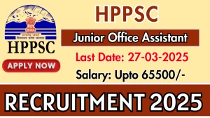 HPPSC Junior Office Assistant Recruitment 2025 - Apply Online for 06 Posts