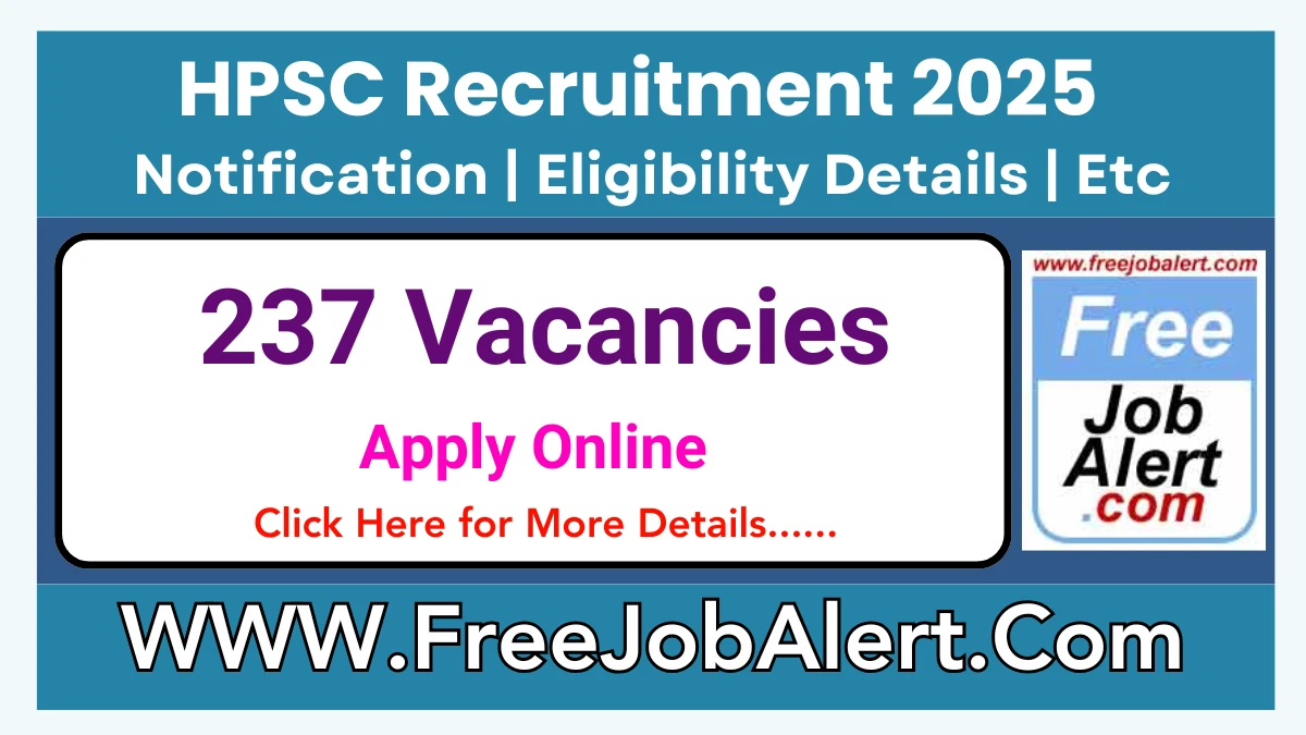 HPSC Lecturer (Technical) Recruitment 2025 - Apply Online for 237 Posts