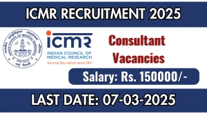 ICMR Consultant Recruitment 2025 - Apply Offline