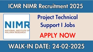 ICMR NIMR Project Technical Support I Recruitment 2025 – Walk in for 10 Post